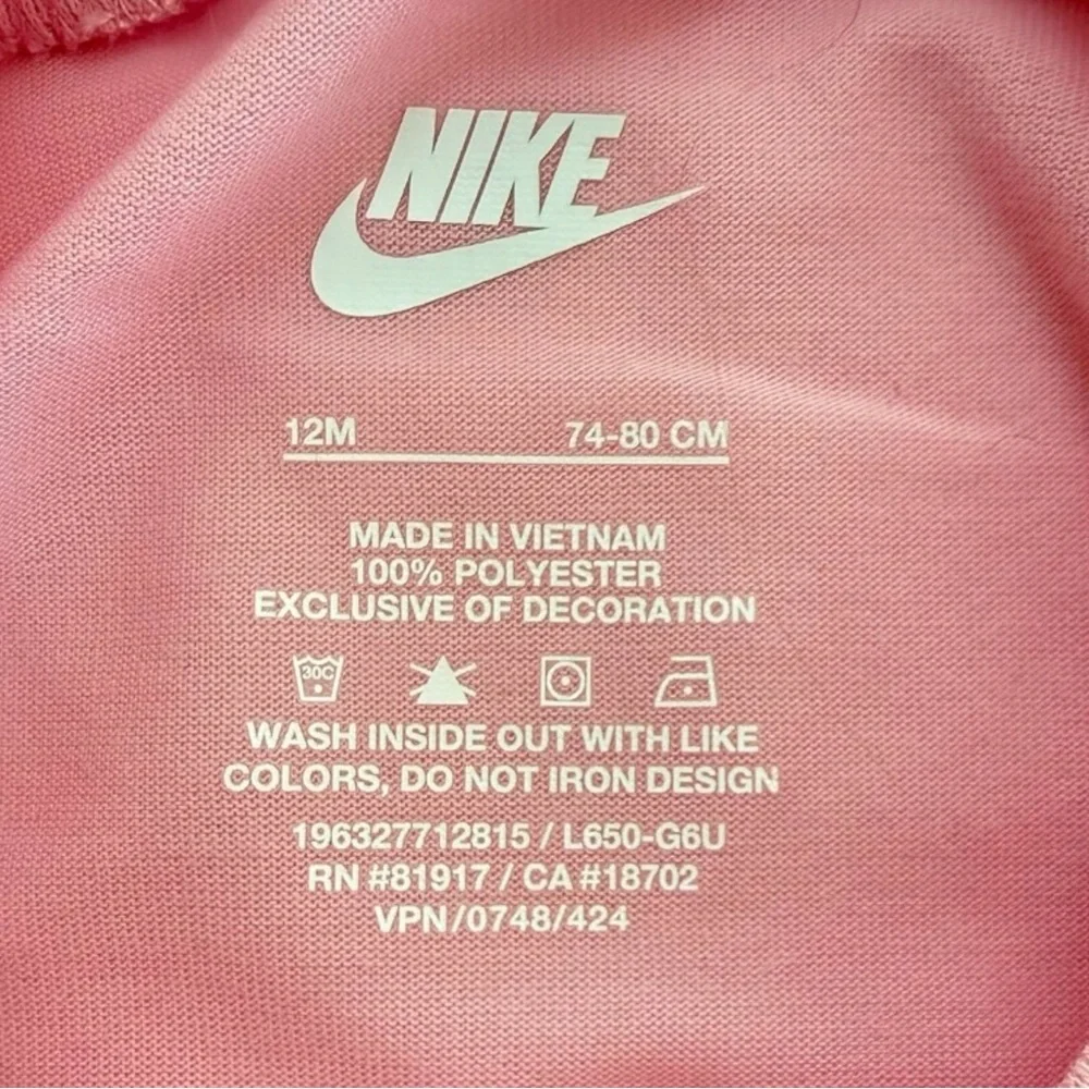 Nike Baby Girls 3-Piece Puffer Vest Long Sleeve Tee Leggings Set Blue Pink 12M - Picture 5 of 13